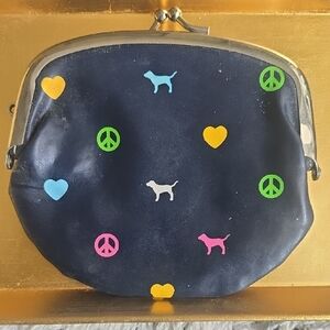Victoria Secrets  Dog and Peace Sign Coin Purse